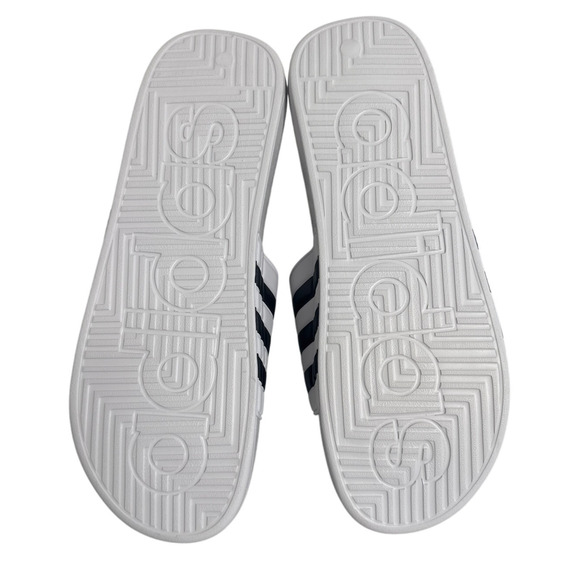NWB Adidas Adissage Mens White and Black Slide Sandal Size 18 - Picture 2 of 7